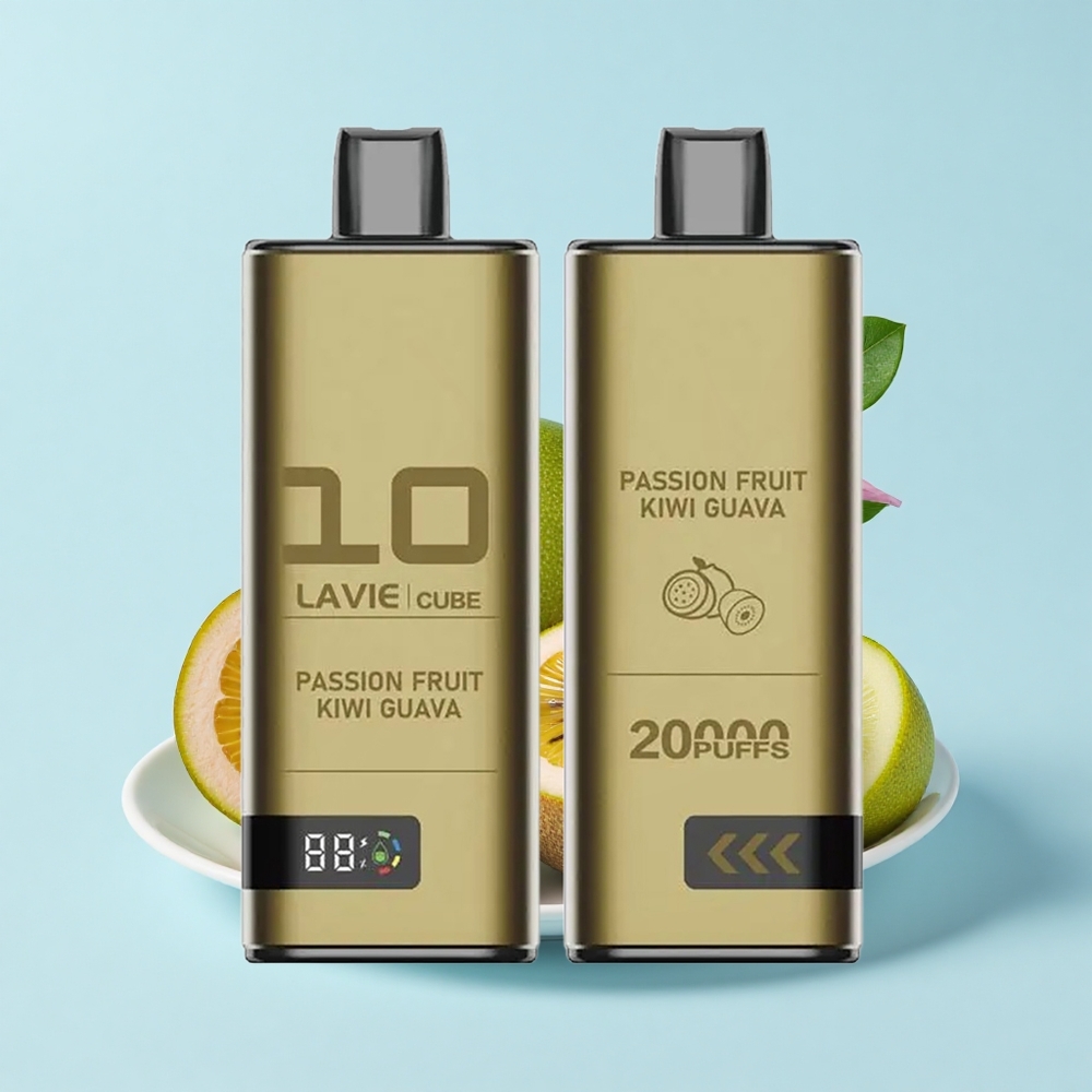 Lavie Cube 20000 Pūšas Vienreizējās Lietošanas Vape Pasiflu Žāle Guava 28mL 600mAh