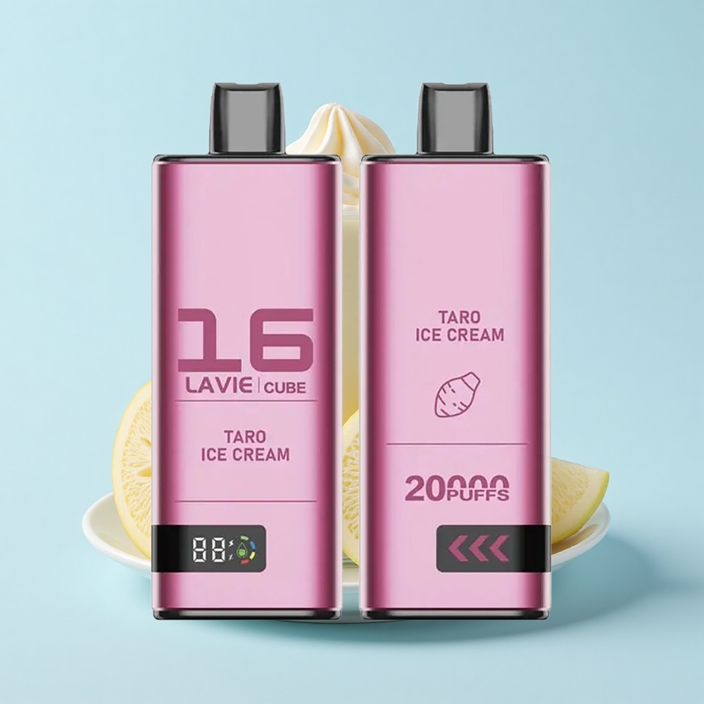 Lavie Cube 20000 Pūšas Vienreizējās Lietošanas Vape Taros Saldējums 28mL 600mAh