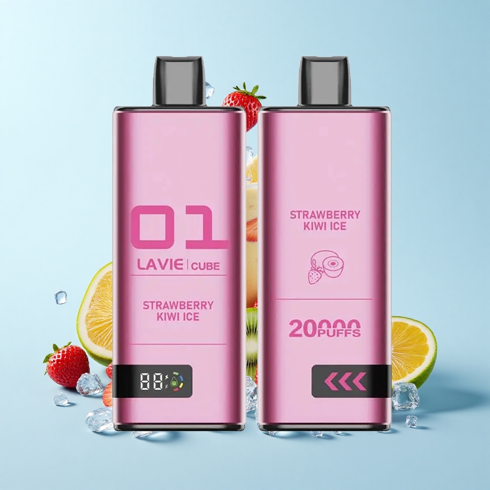 Lavie Cube 20000 Pūšu Vienreizējās Lietošanas Vape Zemeņu Kiwi Ledus 28mL 600mAh