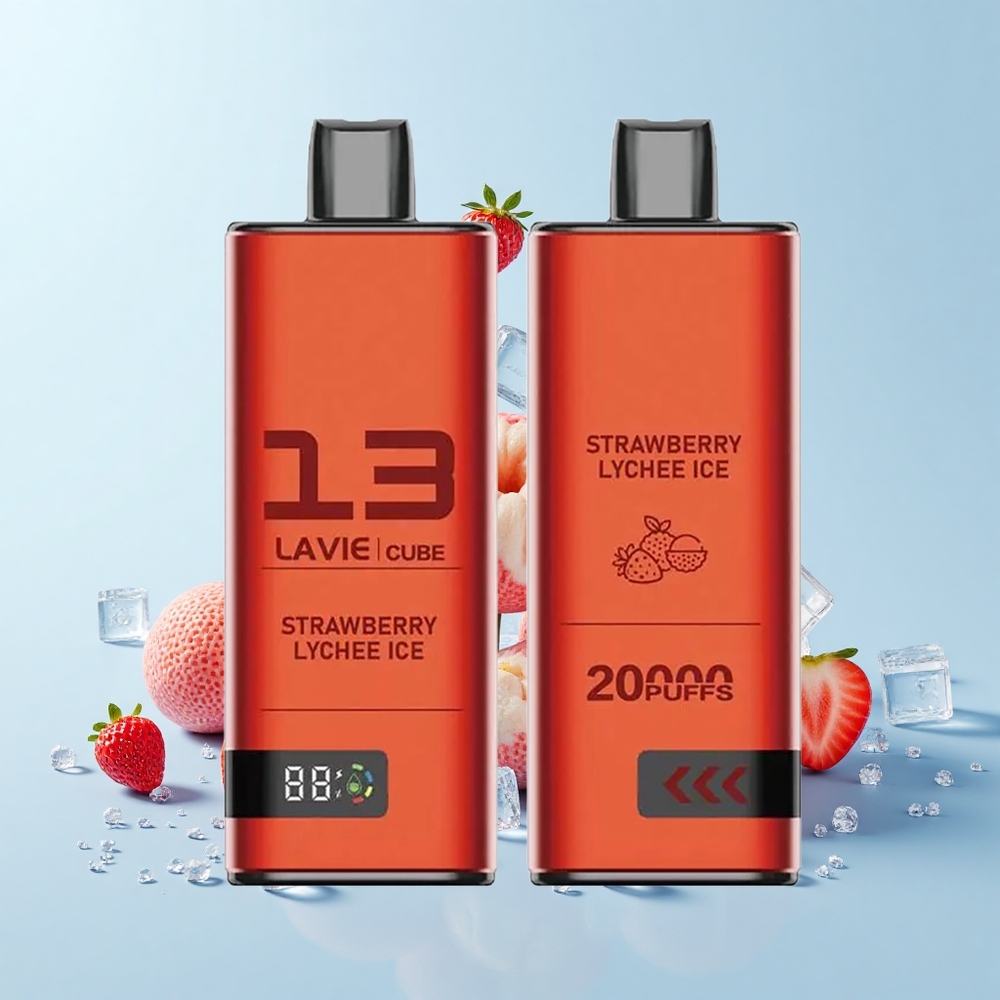 Lavie Cube 20000 Pūšu Vienreizējās Lietošanas Vape Zemeņu Liči Ledus 28mL 600mAh