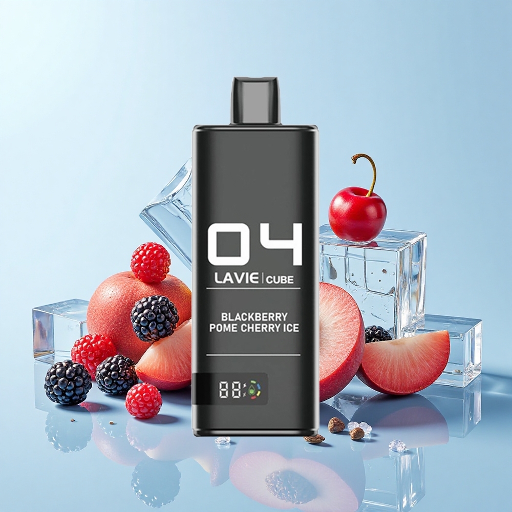 Lavie Cube 20000 Puffi Vienreizējās Lietošanas Vape Melnā Oga Ķiršu Ledus 28mL 600mAh