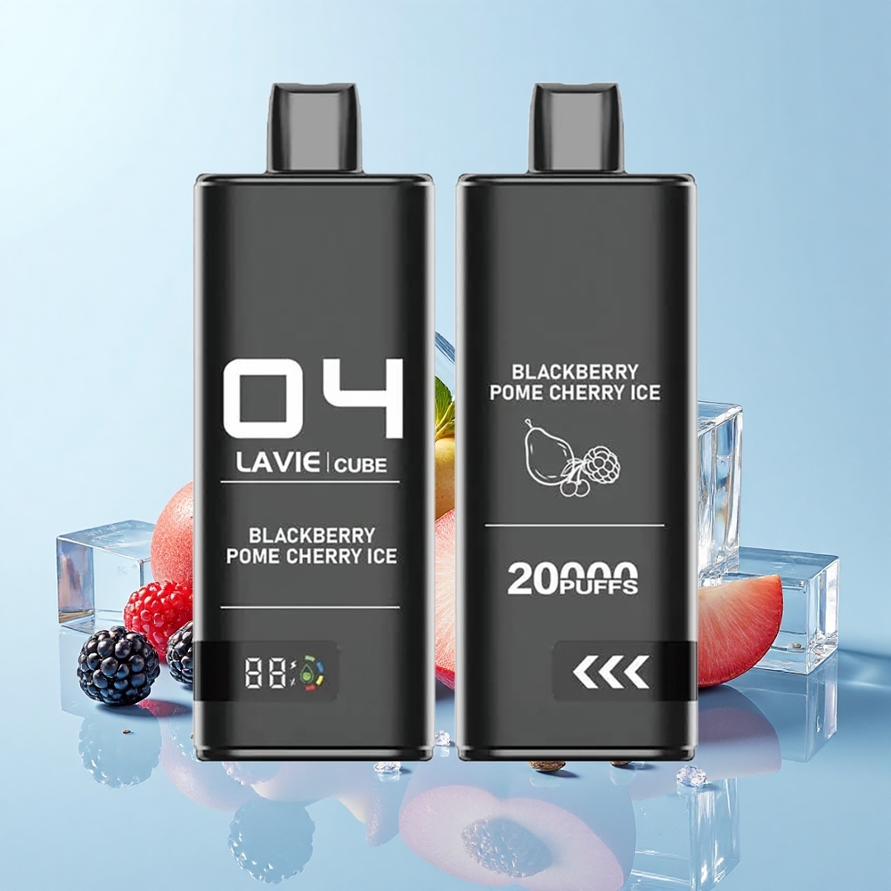 Lavie Cube 20000 Puffi Vienreizējās Lietošanas Vape Melnā Oga Ķiršu Ledus 28mL 600mAh