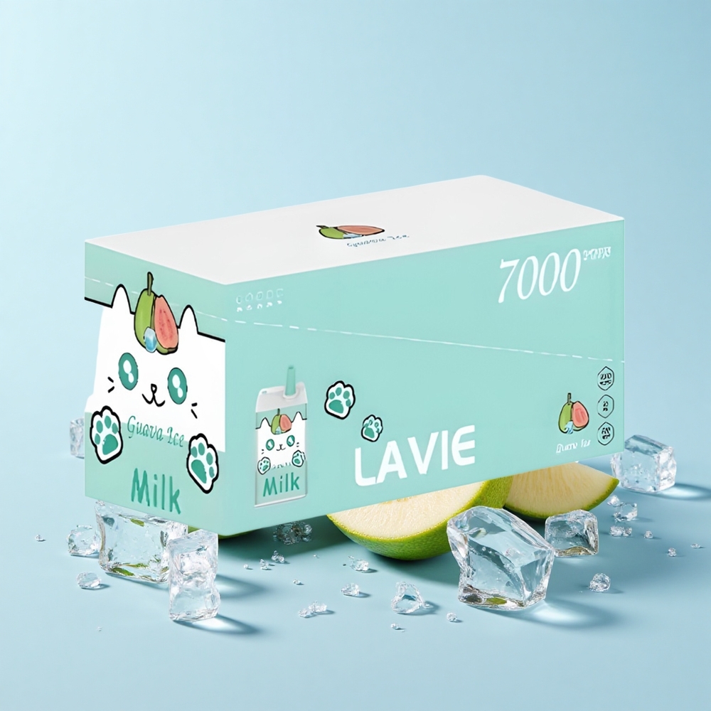 Lavie Milk 7000 Pūšanas Guava Ledus 0% Nikotīna 16mL Šķidrums 600mAh Baterija