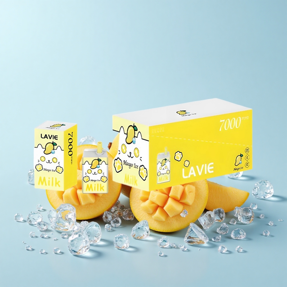 Lavie Milk 7000 Pūši Mango Ledus 0% Nikotīna 16mL 600mAh
