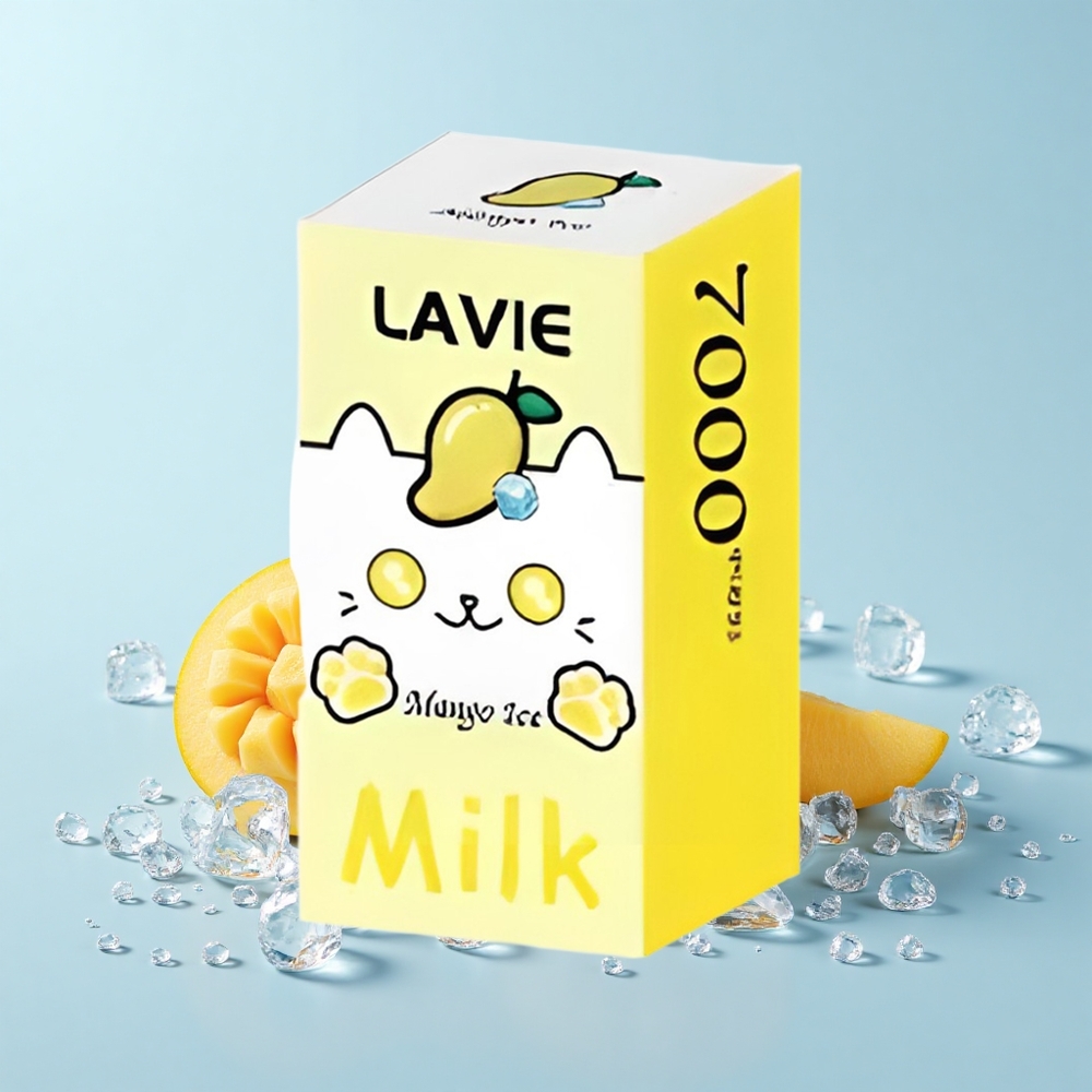 Lavie Milk 7000 Pūši Mango Ledus 0% Nikotīna 16mL 600mAh