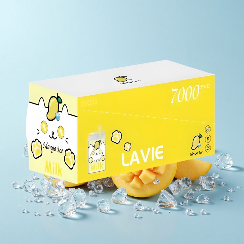 Lavie Milk 7000 Pūši Mango Ledus 0% Nikotīna 16mL 600mAh