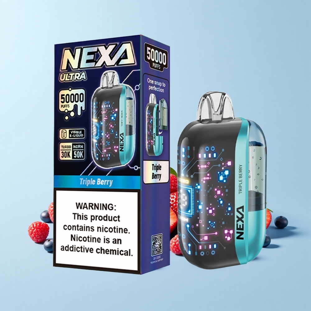 NEXA Ultra 50000 Pūšu Trīskrāsu Ogļu Displeja 20mL 800mAh 5% 0.9ohm