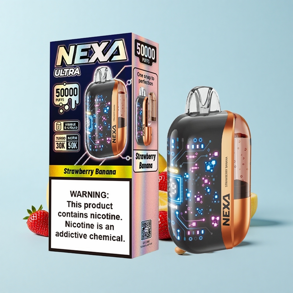 NEXA Ultra 50000 Pūšu Zemeņu Banāns 20mL 800mAh 5% 0.9ohm