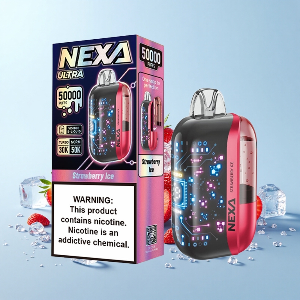 NEXA Ultra 50000 Pūšu Zemeņu Ledus 20mL 800mAh 5% 0.9ohm