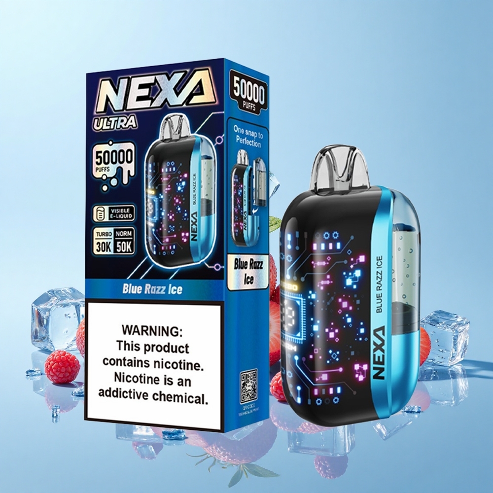 NEXA Ultra 50000 Pūšu Zilā Aveņu Ledus 20mL 800mAh 5% 0.9ohm