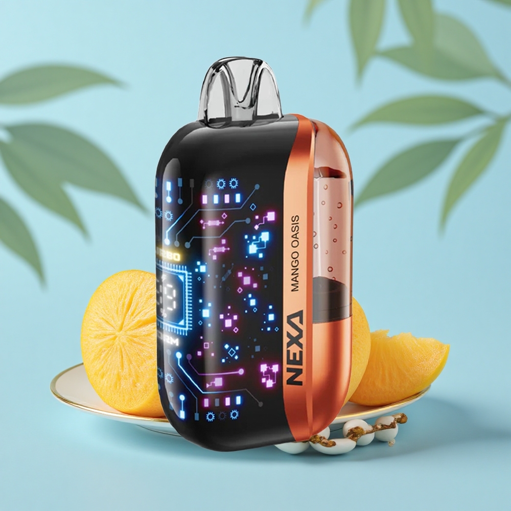 NEXA Ultra 50K 20mL 800mAh 5% 0.9ohm Mango Oāze 3D ekrāns Type-C