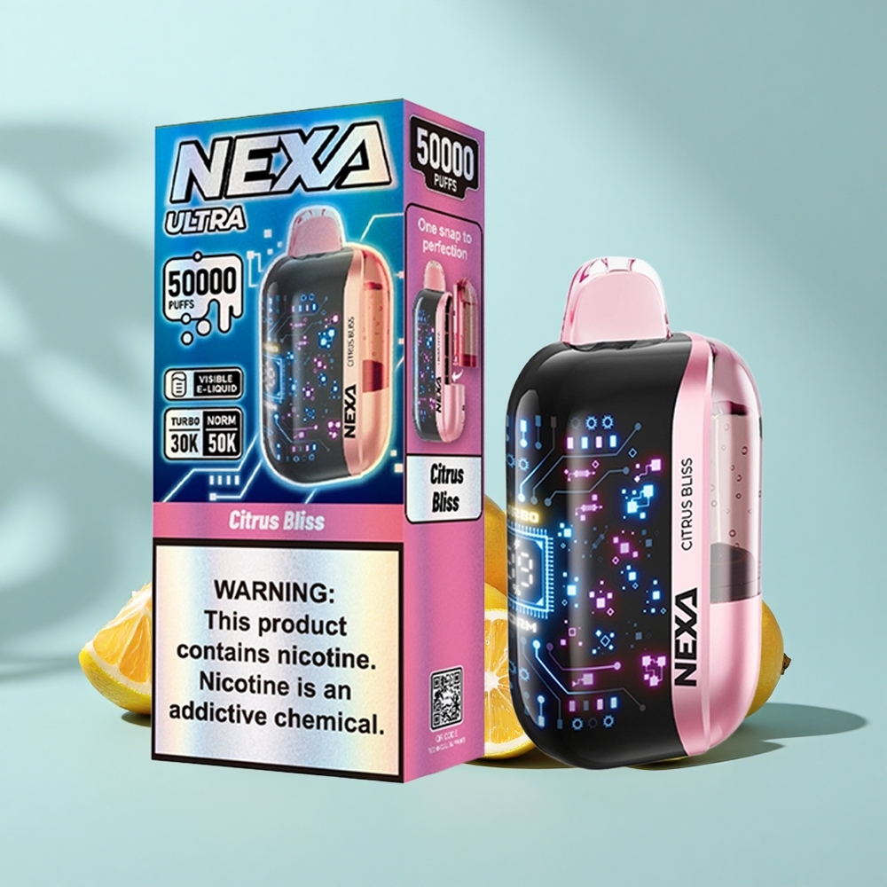 NEXA Ultra 50K 20mL 800mAh Citrona Svētība 0.9ohm 3D Ekrāns Type-C