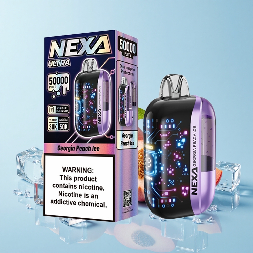 NEXA Ultra 50K 50 000 Ievilkumi Džordžijas Persiku Ledus 20mL 800mAh 5% 0.9ohm