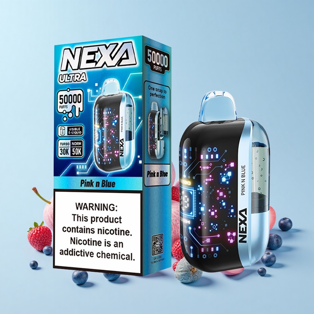 NEXA Ultra 50K Iekšējais Iztvaikotājs Rozā un Zils 20mL 800mAh 5% 0.9ohm