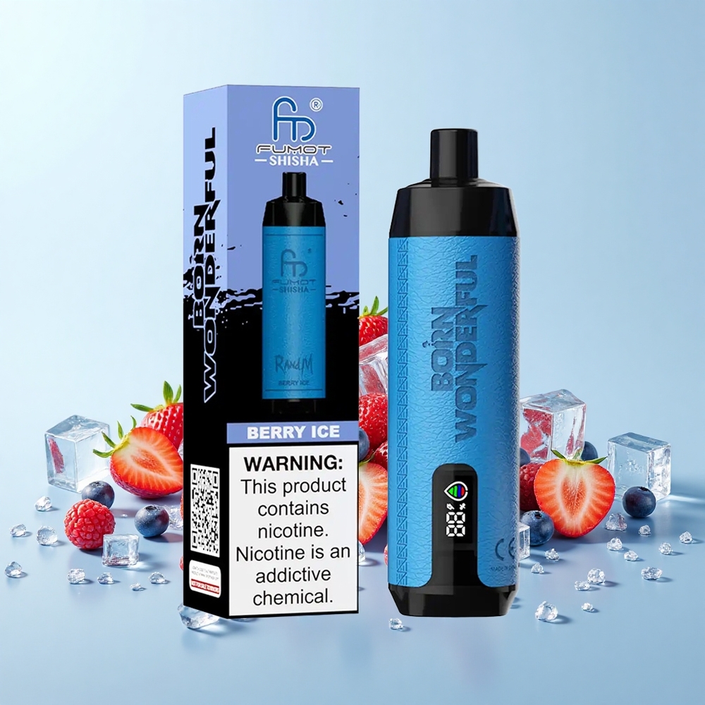 RandM Fumot Shisha 10000 Pūpīšu Ogles Ledus Gaismas Diodis 18mL 850mAh 0.6ohm Type-C 0.5%