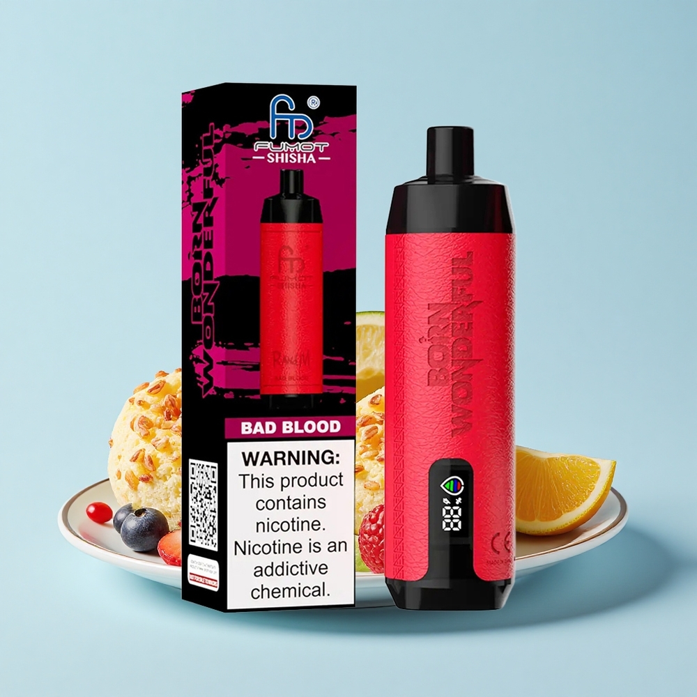 RandM Fumot Shisha 10000 Pūšu Vienreizējās Lietošanas Vape Sāpju Asinis LED 18mL 850mAh 0.6ohm Type-C 0.5%