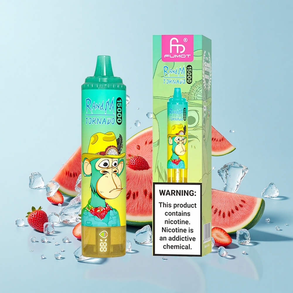 RandM Fumot Tornado 15000 Pūšas Arbūzs Ledus 25mL 850mAh Mesh LCD Type-C