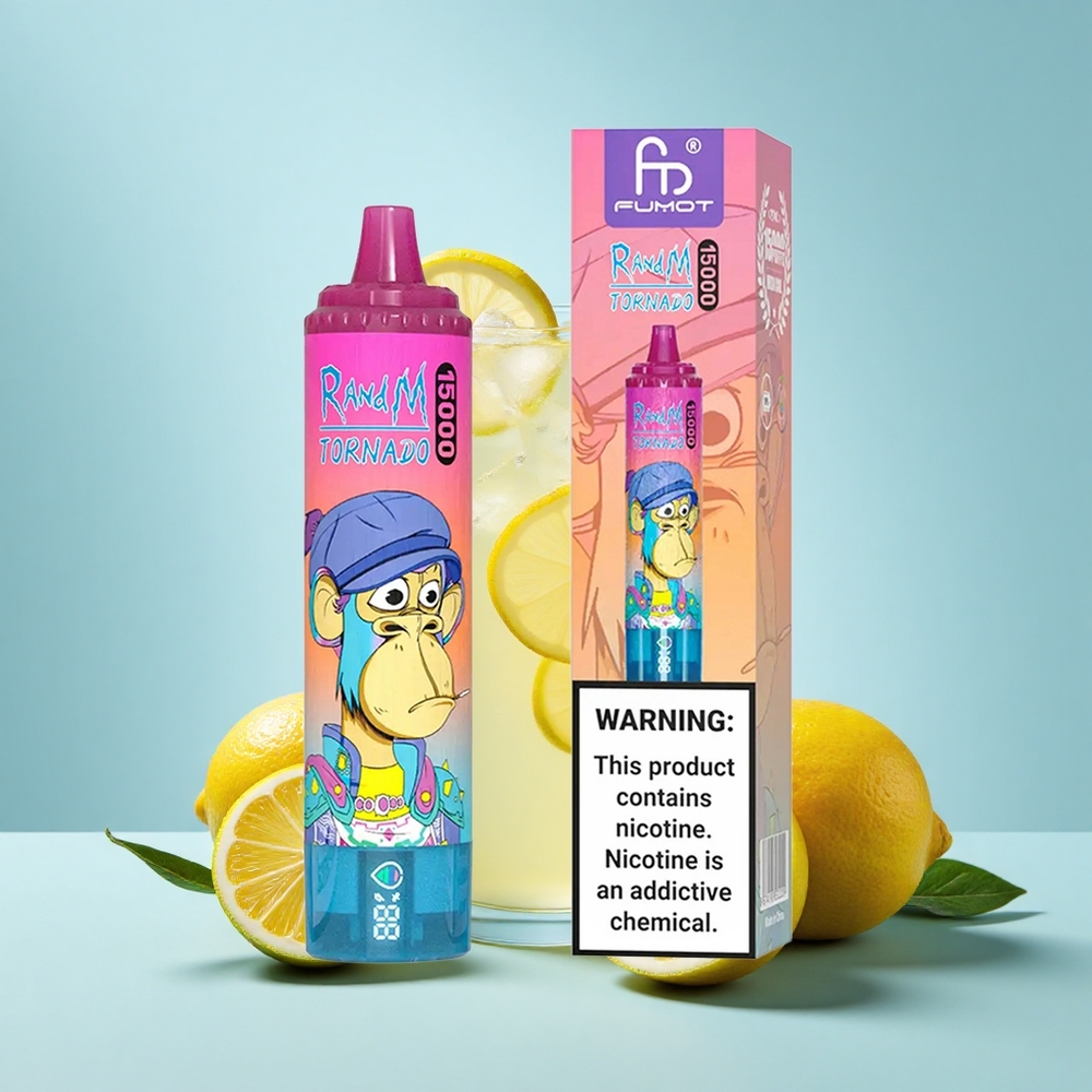 RandM Fumot Tornado 15000 Pūkšanas Citronāde 25mL 850mAh Mesh LCD