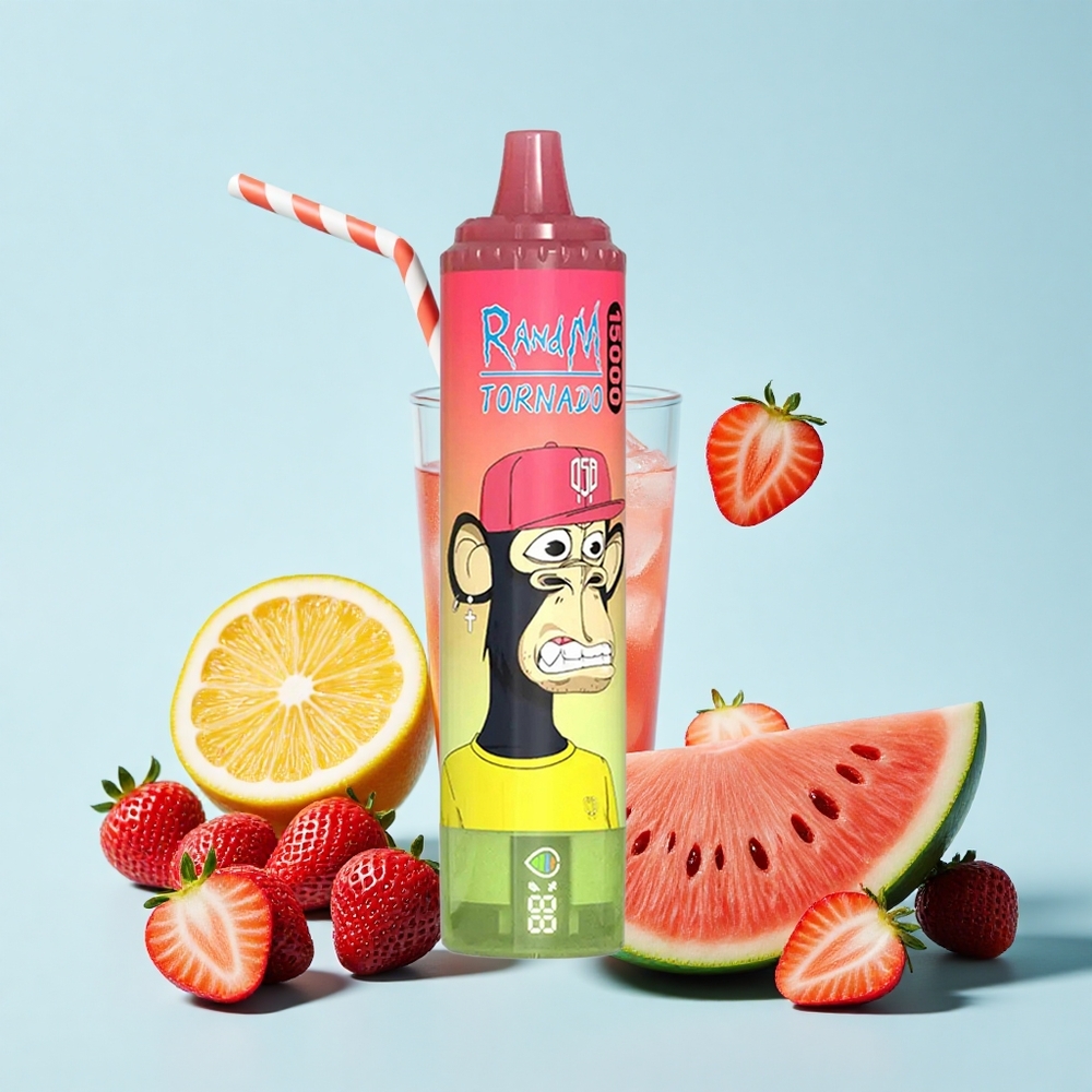 RandM Fumot Tornado 15 000 Ieelpas Zemene Arbūzs Limonāde 25mL 850mAh 0.9Ω