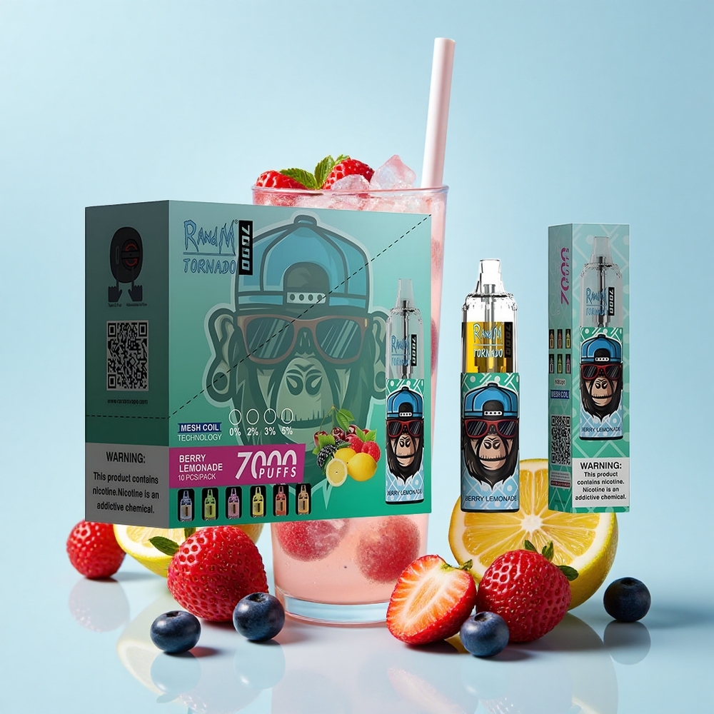 RandM Fumot Tornado 7000 Iesūkieni Ogļu Limonāde 14mL 850mAh RGB Gaisma