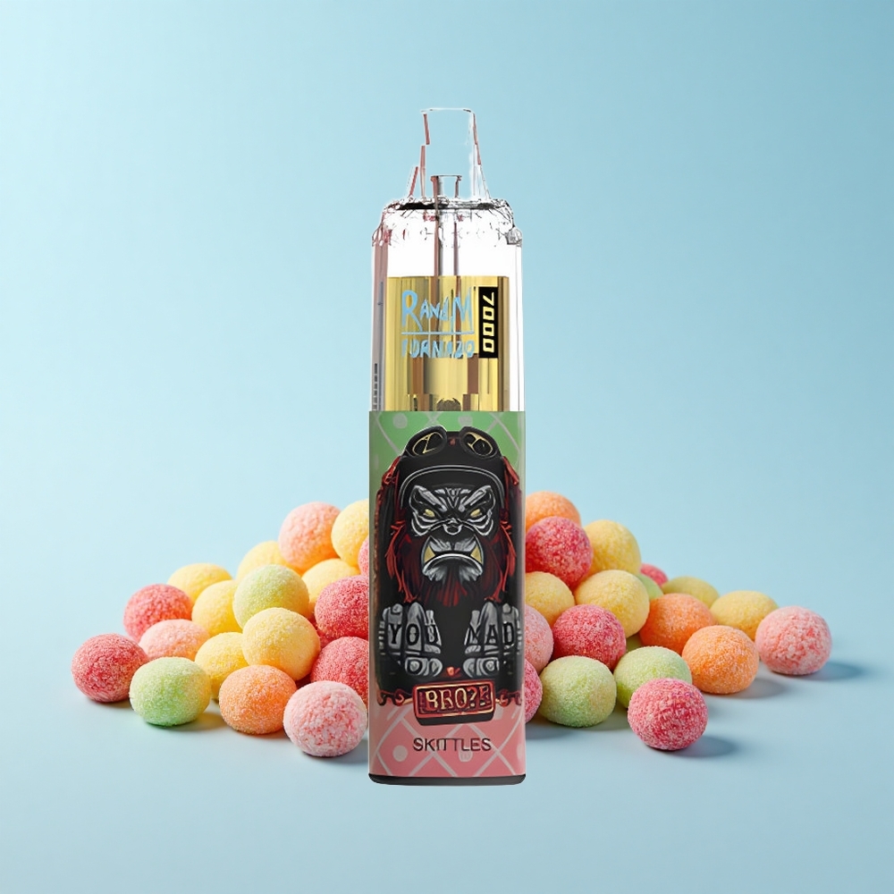 RandM Fumot Tornado 7000 Pūšas Skittles 14mL 850mAh Tīkla Spole Type-C Gaisma