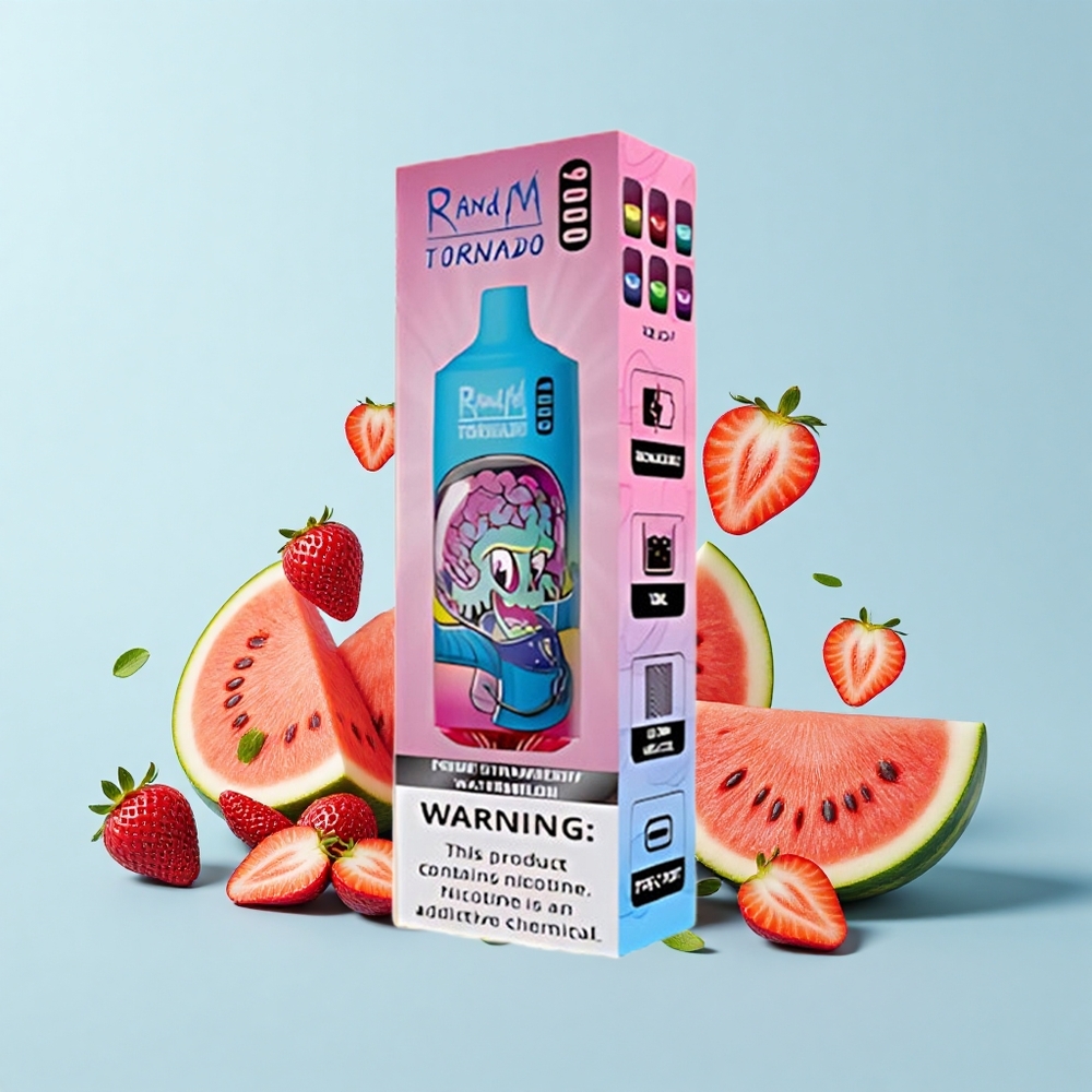 RandM Fumot Tornado 9000 Pūšas Prime Zemeņu Arbūzs 850 mAh 18 mL RGB
