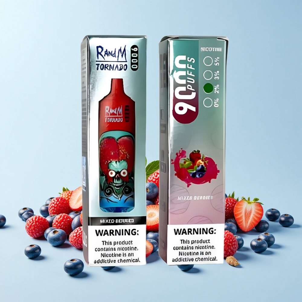 RandM Fumot Tornado 9000 Pūfi 18 mL Tīkla Spole RGB Displejs Jauktās Ogles