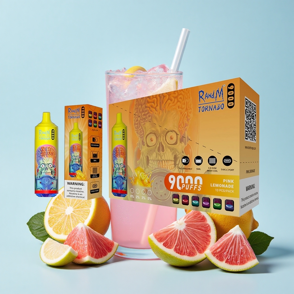 RandM Fumot Tornado 9000 Pūfi Rozes Citronāde 850mAh 18mL Mēsliņš RGB