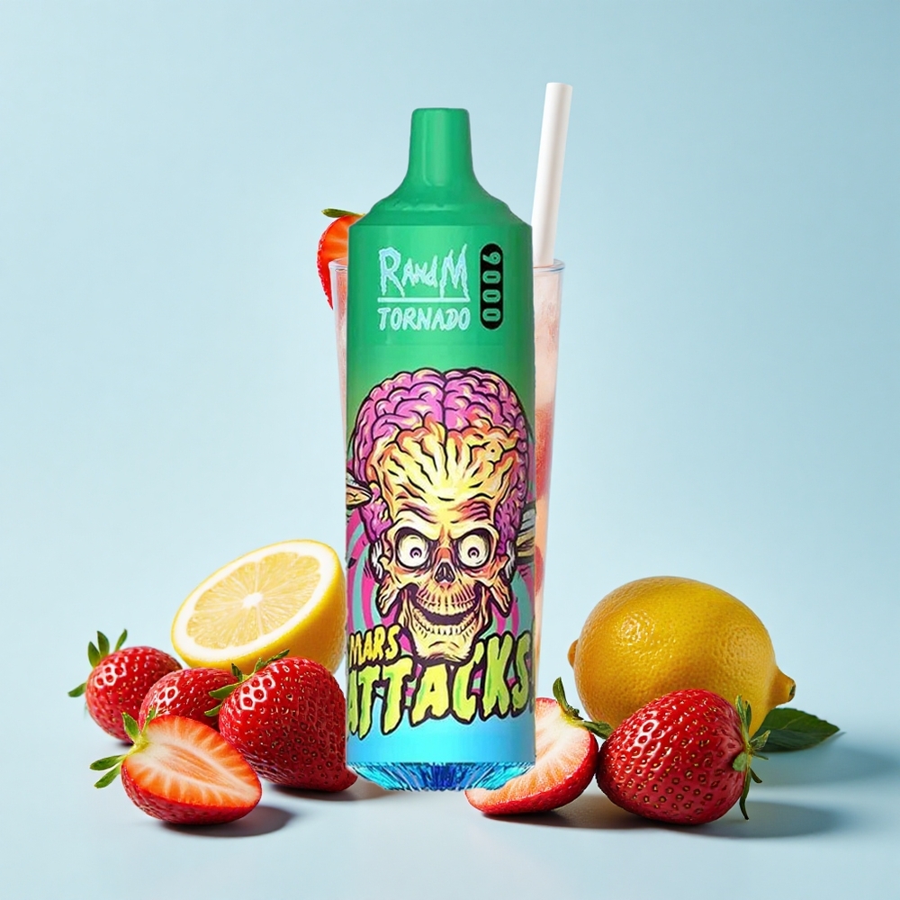 RandM Fumot Tornado 9000 Pūšu Zemeņu Limonāde 850 mAh 18 mL RGB