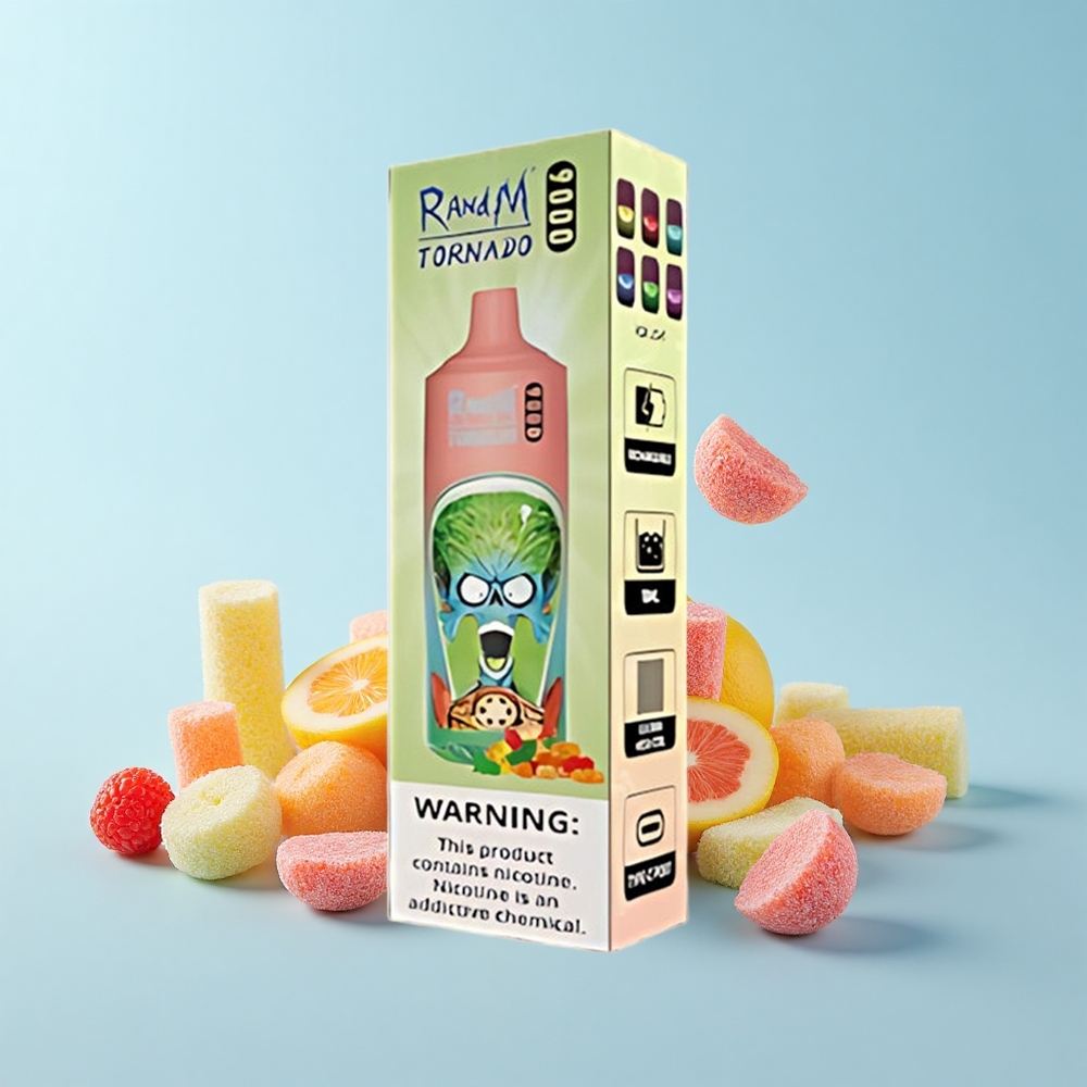 RandM Fumot Tornado 9000 Pufi 18mL Lāču Konfekšu RGB Displejs