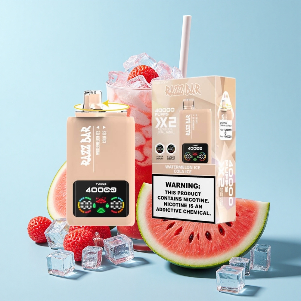 Razz Bar 40000 Pūšu Vienreizējās Lietošanas Vape Arbūzu Ledus_Kolas Ledus 2% 5% Nikotīns 650mAh Type-C