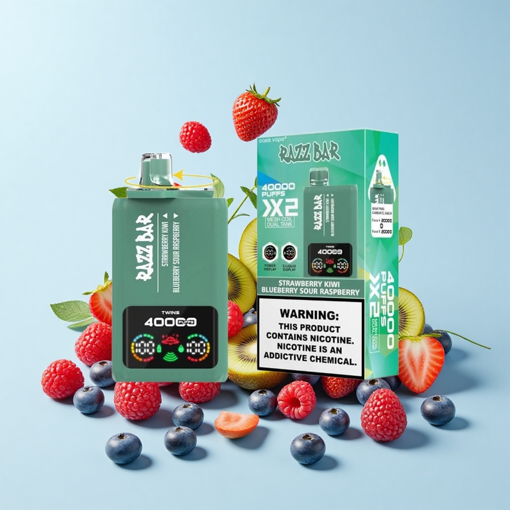 Razz Bar 40000 Pūšu Vienreizējās Lietošanas Vape Zemeņu, Kivi, Melleņu, Skābo Aveņu