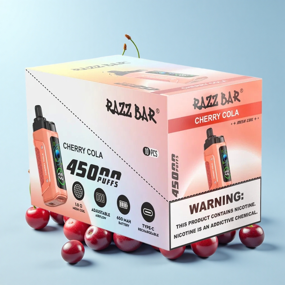Razz Bar 45000 Iekšpūšu Vienreizējās Lietošanas Vape Ķiršu Kola 1.0 Ohm Tipo-C