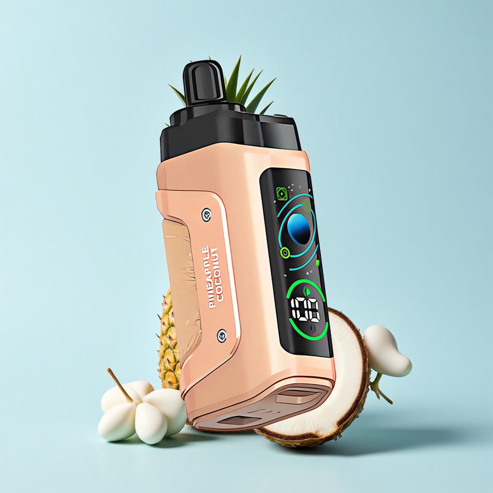 Razz Bar 45000 Pūšanas Vienreizējās Lietošanas Vape Ananāsu Kokosrieksts 1.0 Ohm Mesh Coil Type-C