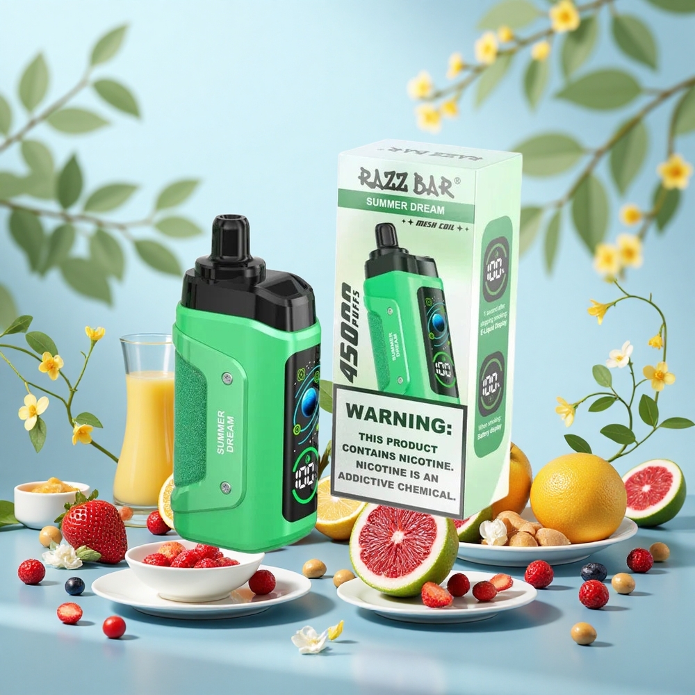 Razz Bar 45000 Pūši Vienreizējās Lietošanas Vape Vasaras Sapnis 1.0 Ohm 20 mg/mL
