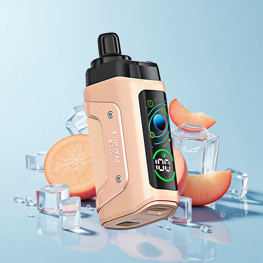 Razz Bar 45000 Pūsti Vienreizējās Lietošanas Vape Dzidrs Persiku Ledus