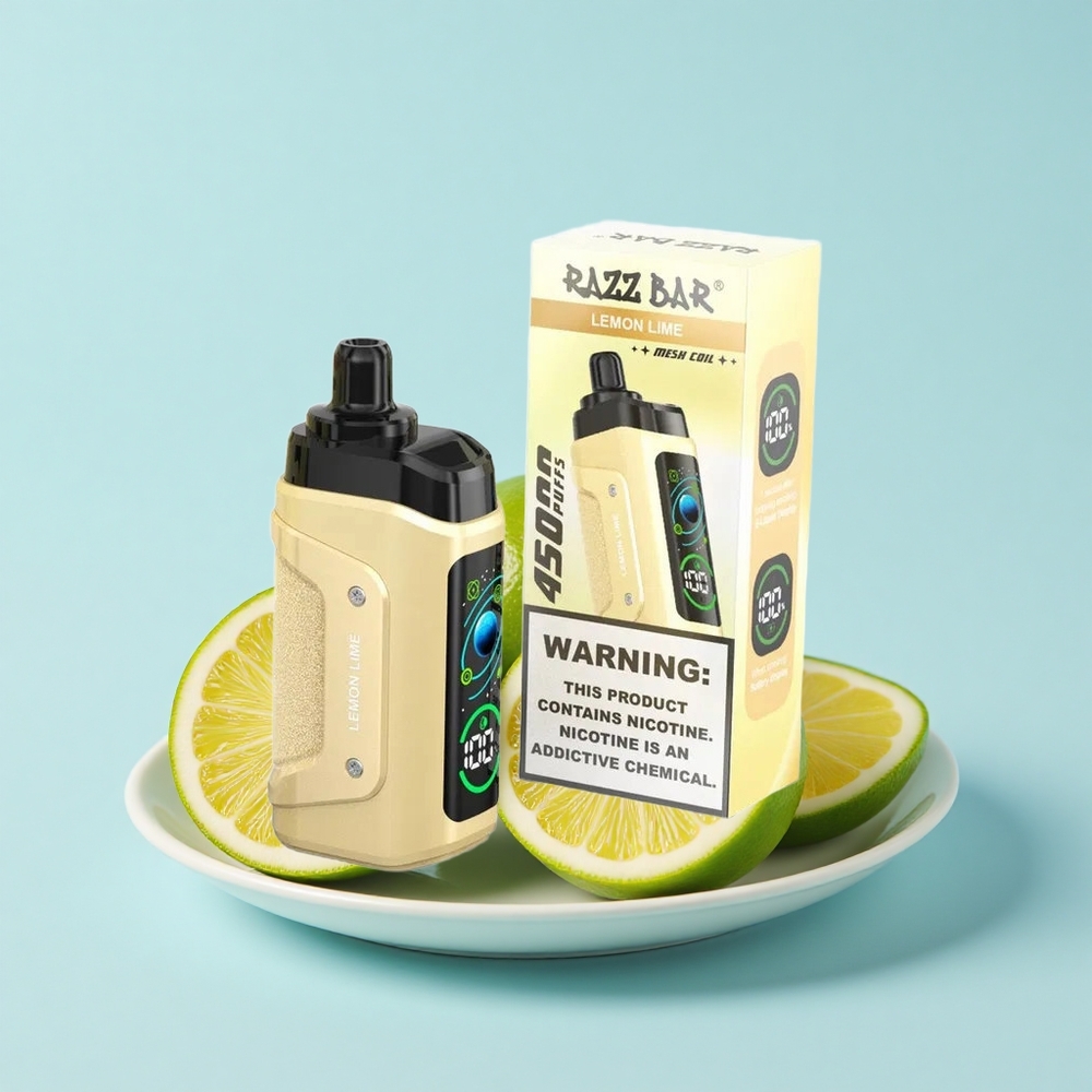 Razz Bar 45000 Pūšu Vienreizējās Lietošanas Vape Citrons Laima 1.0 Ohm Režģis 20 mg/mL
