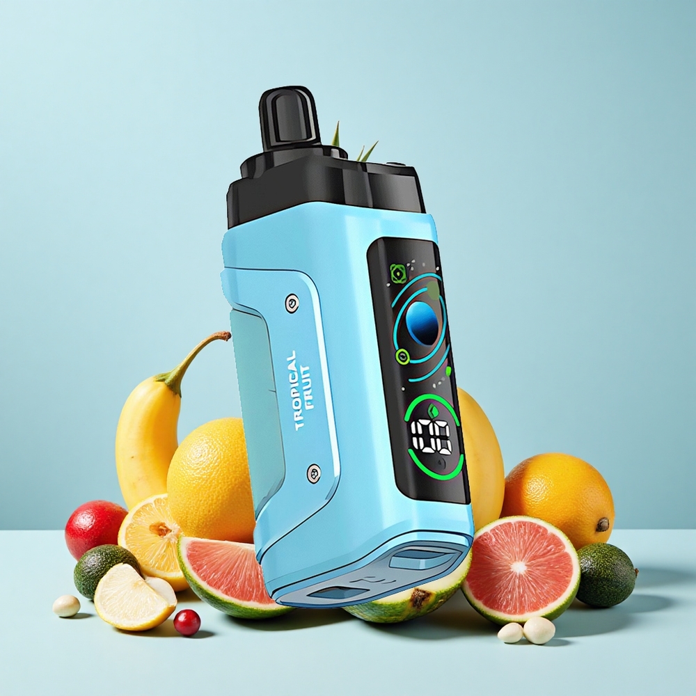 Razz Bar 45000 Pūšu Vienreizējās Lietošanas Vape Tropiskie Augļi 1.0 Ohm Mesh Coil Type-C