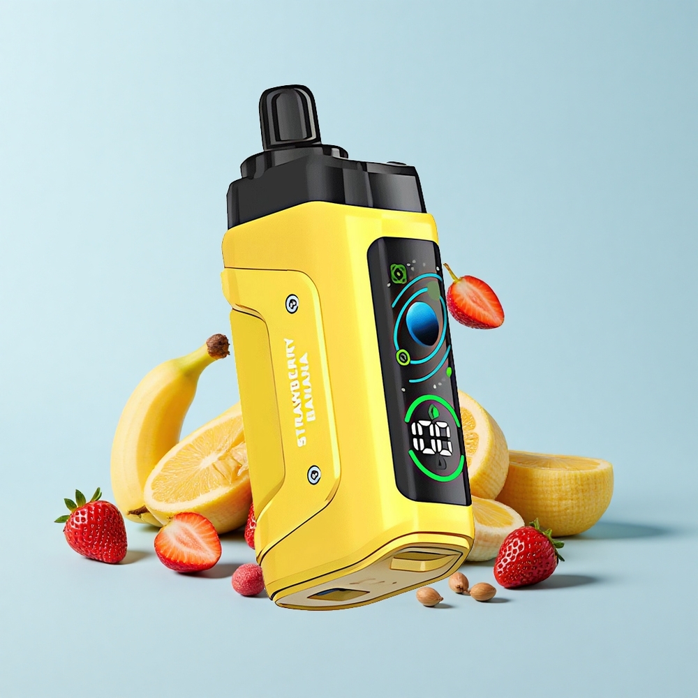 Razz Bar 45000 Pūšu Vienreizējās Lietošanas Vape Zemeņu Banāns 1.0 Ohm Mesh Coil