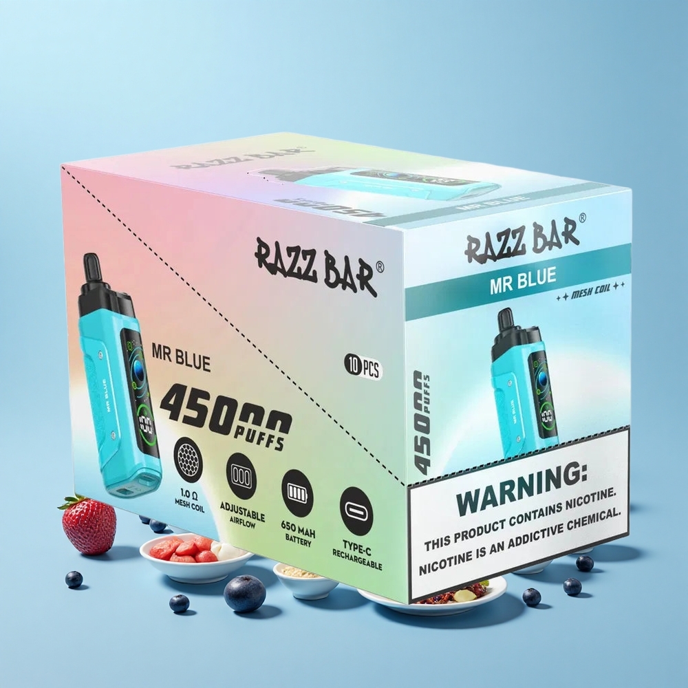 Razz Bar 45000 Puffs Mr Zils 1.0 Ohm Mesh 650mAh Type-C