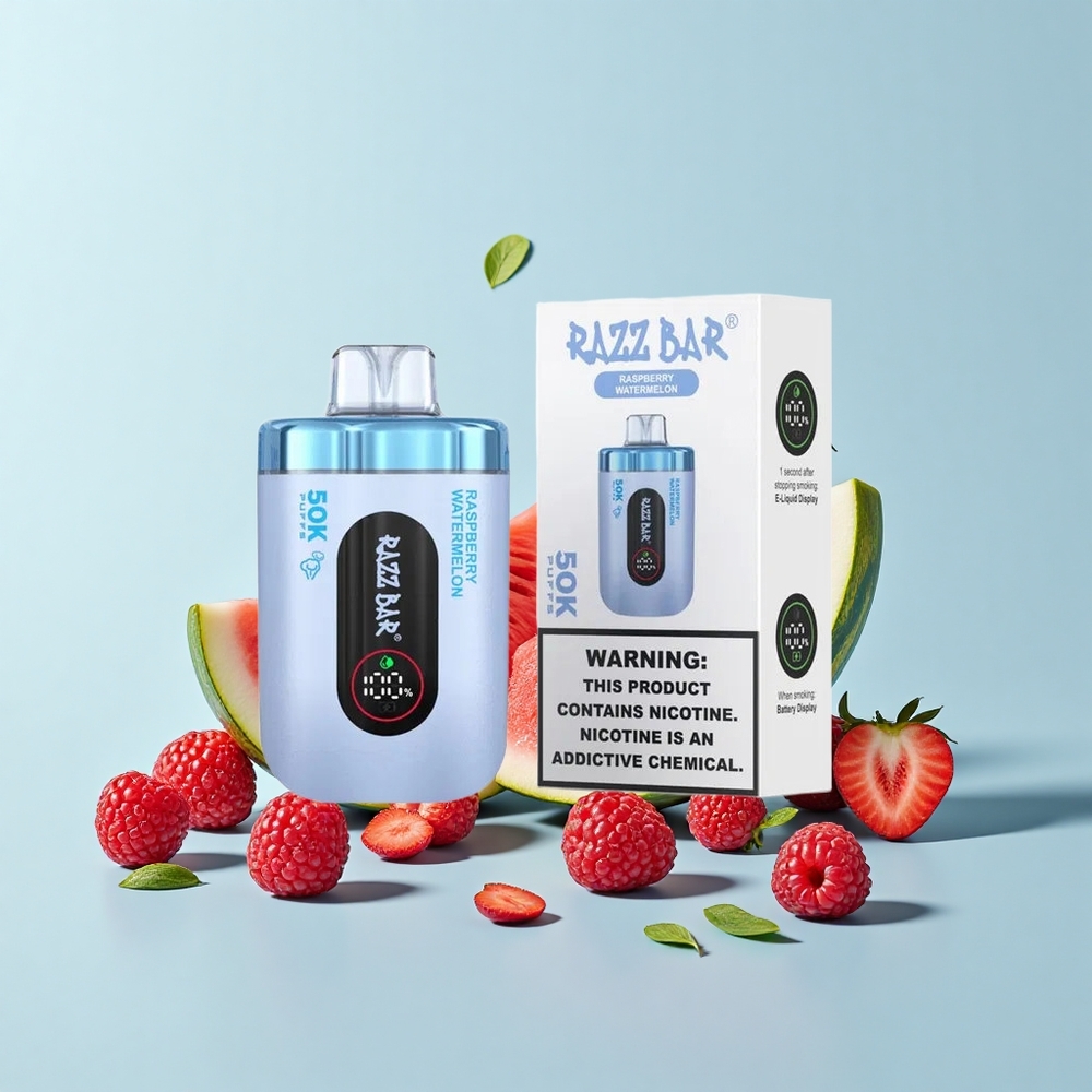 Razz Bar 50K Puffs Avenupeņu Arbūzs Vienreizējais Vape 1.0 Ohm 650mAh