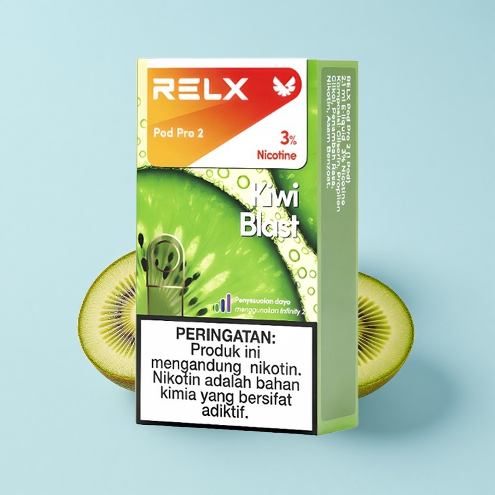 RELX Pod Pro 2 600 Pūti Kiwi Sprādzienā 3% Nikotīna 1.9mL 3Režīmi