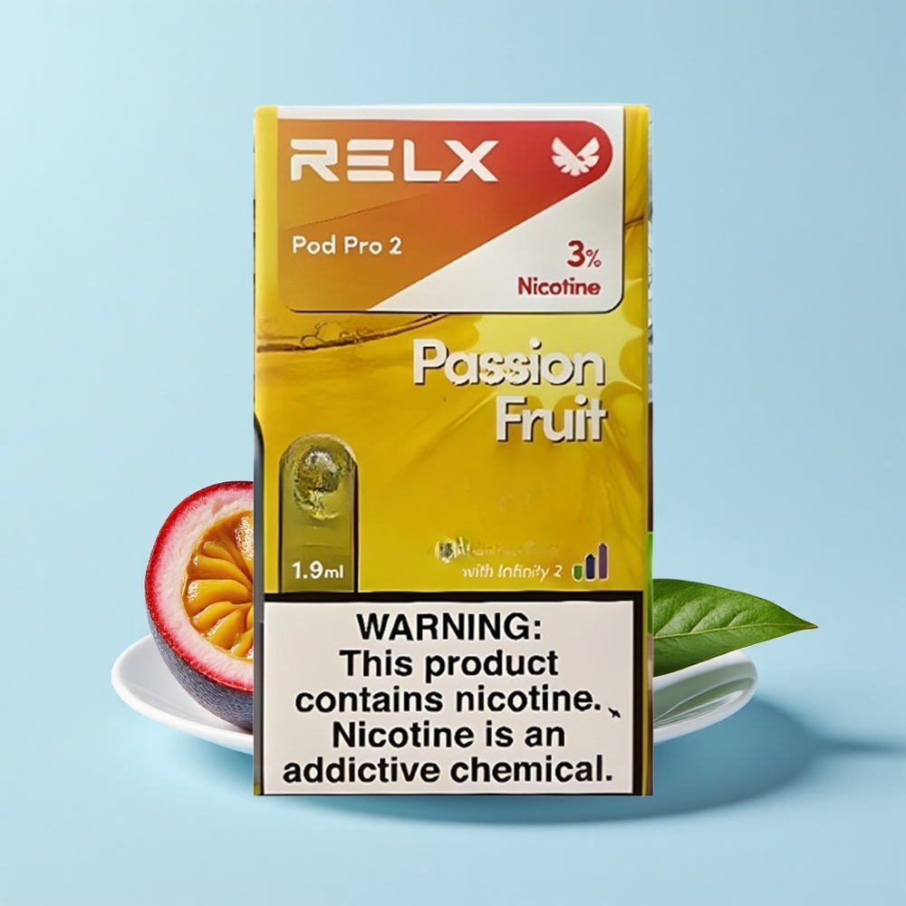 RELX Pod Pro 2 600 Pūti Marakuļaugļa 3% Nikotīna 1.9mL 3Režīmi