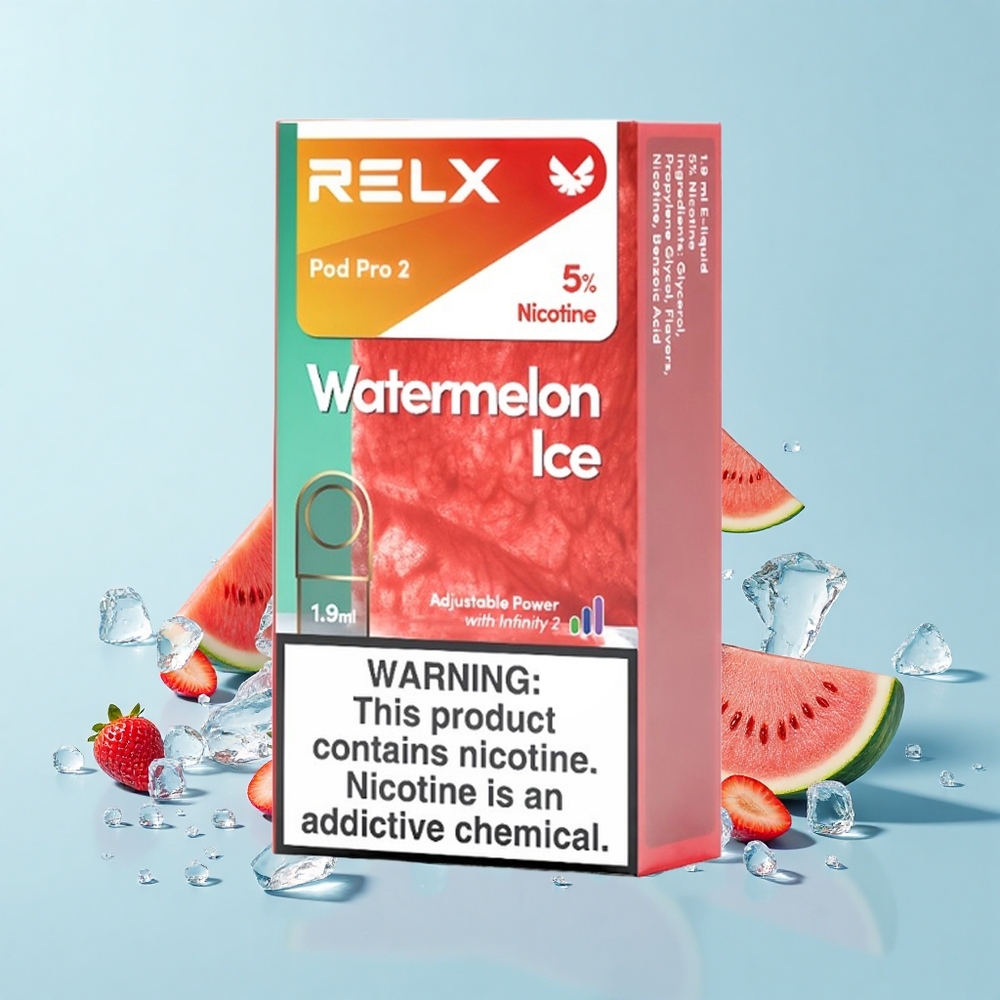 Relx Pod Pro 2 600 Pūšņi Arbūza Ledus 5% Nikotīns 1.9mL 3 Režīmi