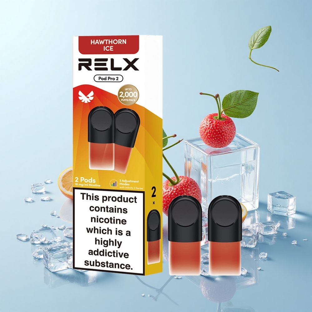 Relx Pod Pro 2 600 Pūšieni 1,8% Nikotīna 1,9mL Bārkstainā Ledus 3 Režīmi