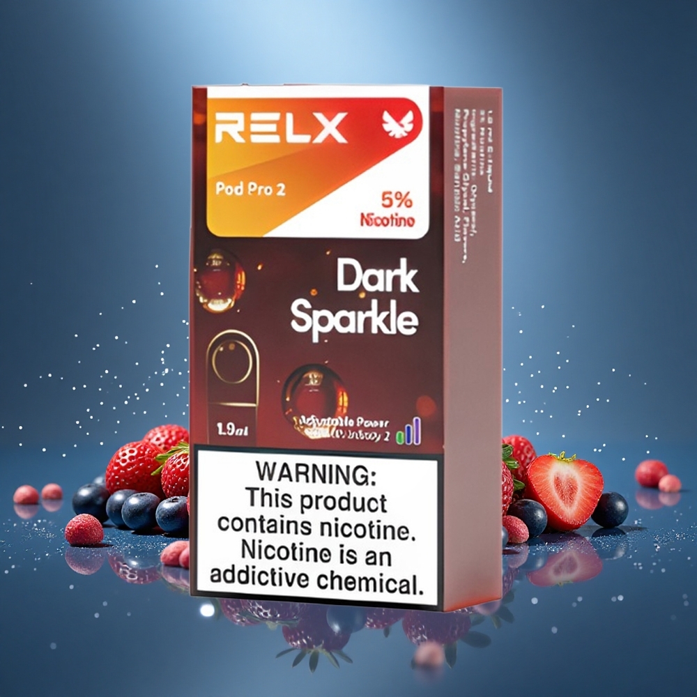 Relx Pod Pro 2 600 Pūksti 5% Nikotīns Tumšais Mirdzums 1.9mL 3 Režīmi