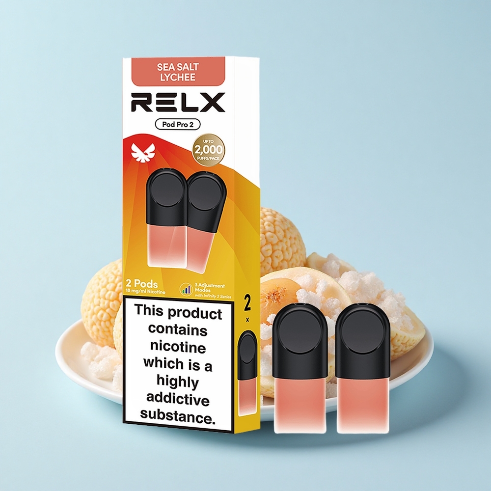 Relx Pod Pro 2 600 Pūti 1,8% Nikotīns Liči 1,9mL 5,5W/6,5W/8W