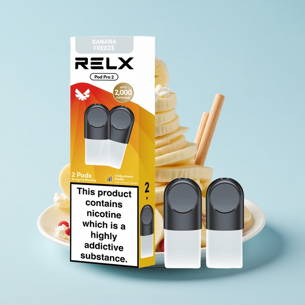 Relx Pod Pro 2 600 Pūti Dessert-Banānu Salds 1.8% Nikotīns 1.9mL 3Režīmi