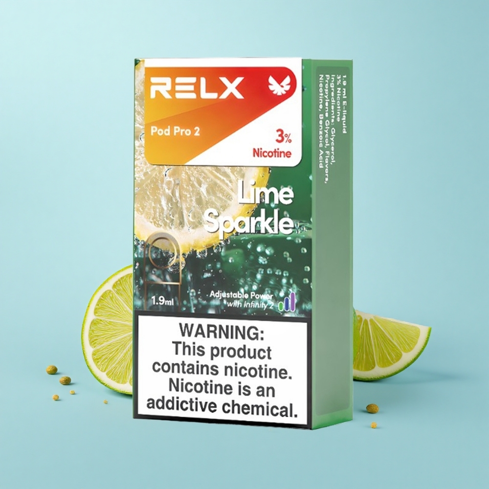 Relx Pod Pro 2 600 Pūti Lime Dzirkstele 3% Nikotīns 1.9mL 3 Režīmi