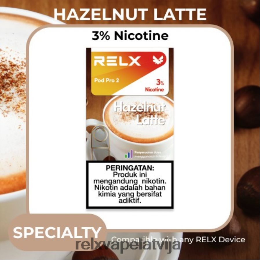 RELX e cig - RELX pod pro 2 - 3 pākstis lazdu riekstu latte kafija 00TBB119